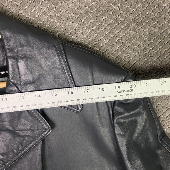 Vintage 70s Sears Leather Jacket Men's 46 Gray Zip In Liner Fight Club - Picture 11 of 15